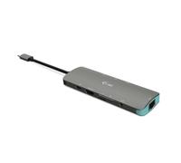 i-tec Metal C31NANODOCKLANPD replicatore di porte e docking station per notebook Cablato USB 3.2 Gen 1 (3.1 1) Type-C Argento, Turchese [C31NANODOCKLANPD]