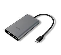 i-Tec Thunderbolt 3 Dual Display Port Video Adapter (per Thunderbolt 3 MacOS e Windows Notebook e Tablet, Supporta 1 Monitor/TV 5K 60 Hz o 2 Monitor 4K 60 Hz