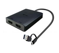 i-tec USB-A/USB-C Dual 4K/60 Hz HDMI Video Adapter