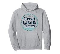 I Tempi del Grande Lago: Nostalgia costiera Felpa con Cappuccio, Unisex per Adulti, Grigio Melange, XL