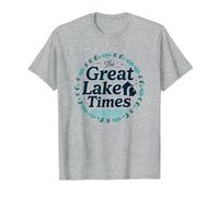 I Tempi del Grande Lago: Nostalgia costiera Maglietta, Uomo, Grigio Melange, 6XL