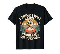 I Think I Will Cause Problems On Purpose Chaos Vibe - Maglietta con Stampa Grafica Economica, Uomo, Nero, S