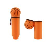 I-TOTAL® - Astuccio in Morbido Silicone per la Scuola, Allungabile con Forma Sagomata (BASKETBALL)