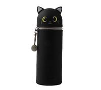 I-TOTAL® - Astuccio in morbido silicone per la scuola, allungabile con forma sagomata (BLACK CAT)