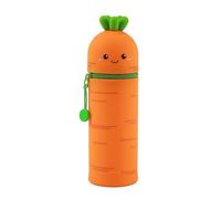 I-TOTAL® - Astuccio in Morbido Silicone per la Scuola, Allungabile con Forma Sagomata (CARRIE CARROT)