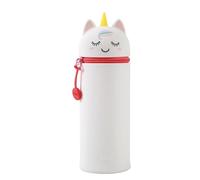 I-TOTAL® - Astuccio in Morbido Silicone per la Scuola, Allungabile con Forma Sagomata (UNICORN)