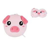 I-TOTAL ® - Cuscino con Mascherina per dormire,cuscino richiudibile con gancio per viaggio (PIGGY)