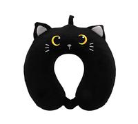 I-TOTAL® - Cuscino da Viaggio per il Collo Morbido Supporto Cervicale Divertente (BLACK CAT)