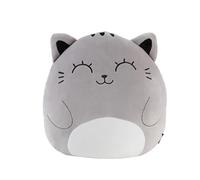 itotal Cuscino decorativo a forma di animale in stoffa, soffice per cameretta e soggiorno (GREY CAT)