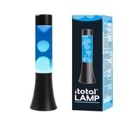 I-TOTAL® Lampada Lava Flared Colorata - Effetto Bolle Ipnotico, Design Retrò, Cera Fluida, Luce Rilassante, Lampada Decorativa per Casa e Ufficio (Base Nera Liquido Blu Cera Bianca)