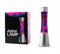 I-TOTAL® Lampada Lava Gravity Colorata - Effetto Bolle Ipnotico, Design Retrò, Cera Fluida, Luce Rilassante, Lampada Decorativa per Casa e Ufficio (Base Argentata Liquido Viola Cera Rosa)