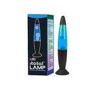 I-TOTAL® - Lampada lava LED con resistenza scalda cera, senza lampadina (BLU base nera, cera bianca)