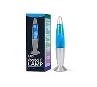 I-TOTAL® - Lampada lava LED con resistenza scalda cera, senza lampadina (BLU base silver, cera bianca)