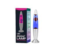 I-TOTAL® - Lampada lava LED con resistenza scalda cera, senza lampadina (ROSA base silver, cera bianca)