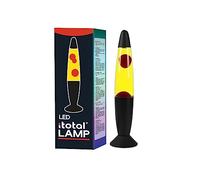 I-TOTAL® - Lampada lava LED con resistenza scalda cera, senza lampadina (ROSSA base nera, cera bianca)