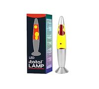 I-TOTAL® - Lampada lava LED con resistenza scalda cera, senza lampadina (ROSSA base silver, cera bianca)