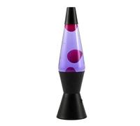 I-TOTAL® - Lampada Lava LED - Design Moderno con Effetto Bolle Fluide, Basso Consumo, Luce LED Integrata, 37 cm (Base Nera, Liquido Viola, Cera Rosa)