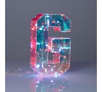 I-TOTAL® - Lettera dell'alfabeto G luminosa a LED, luce bianca e multicolore con microfono per luce a tempo