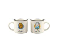 I-TOTAL® - Matchy Duo - Set 2 Tazzine da Caffè in Ceramica 90 ml, Tazze Espresso Design Originale, Idea Regalo (Always Together)