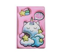I-TOTAL® - Notebook A5 pagine bianche con copertina 3D, squishy 196 facciate (UNICORN)