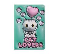 I-TOTAL® - Notebook A5 pagine bianche con copertina 3D, squishy 196 facciate (WHITE CAT)