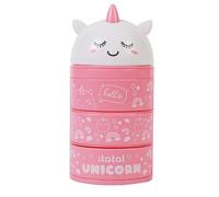 I-TOTAL® - Organizzatore per scrivanie verticale simpatico bambini, scuola elementare/media, 3 scomparti spaziosi (UNICORN)