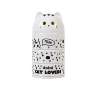 I-TOTAL® - Organizzatore per scrivanie verticale simpatico bambini, scuola elementare/media, 3 scomparti spaziosi (WHITE CAT)