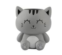 I-TOTAL - Portatutto 3D - Organizer da Scrivania in Stile Kawaii per Penne e Accessori, Idea Regalo (GREY CAT)