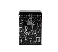 I-TOTAL® Salvadanaio Divertente con lucchetto e chiavi, portamonete in metallo (MUSIC)