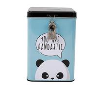 I-TOTAL® - Savaldanaio divertente con lucchetto e chiavi/Portamonete in metallo con chiusura (PANDA)