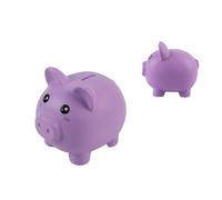 ITotal Salvadanaio in plastica Purple Piggy – divertente, decorativo e portamonete (Maiale viola)