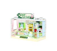 I-TOTAL® - Shop in a Box Kit Creativo Fai da Te Miniatura 3D Costruisci e Colleziona Negozi Stile Pastello, Modellino con Dettagli Decorativi - Idea Regalo (MINI WORLD) (JADE CAT CAFE)