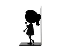 I-TOTAL®- Supporto per libri simpatico in metallo, fermalibri/reggilibri per scaffale/tavolo (BABY GIRL)