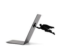 I-TOTAL®- Supporto per libri simpatico in metallo, fermalibri/reggilibri per scaffale/tavolo (SUPERHERO)