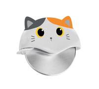 I-TOTAL®- Tagliapizza in acciaio inossdabile senza maniglia, ruota da taglio con disegno (ORANGE CAT)