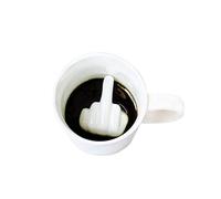 I-TOTAL - Tazza Caffe Dito Medio/Medium Finger Cup/Coffee Cup/Funny Mug 300 ML (Bianco)
