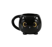 I-TOTAL® - Tazza in Ceramica Chunky, Tazza per Tè o Caffè 410 ml (BLACK CAT)