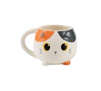 I-TOTAL® - Tazza in Ceramica Chunky, Tazza per Tè o Caffè 410 ml (ORANGE CAT)