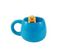 I-TOTAL® - Tazza in Ceramica con animaletto in ceramica sul bordo, tazza per tè o caffè 450 ml (DUCK)
