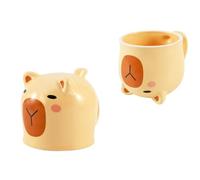 I-TOTAL® - Tazza in Ceramica Flip Mug 450 ml - Tazza Grande per Tè e Caffè, Design Originale, Idea Regalo (CAPYBARA)