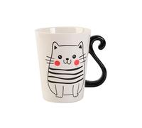 I-TOTAL®- Tazza in CERAMICA forma gatto, tazza per Tè e caffè, 11,5 x 10 x 8,5 cm (GATTO BIANCO)