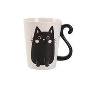 I-TOTAL®- Tazza in CERAMICA forma gatto, tazza per Tè e caffè, 11,5 x 10 x 8,5 cm (GATTO NERO)
