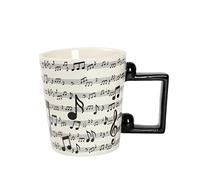 I-TOTAL® - Tazza in ceramica tè/caffè con disegni 12 x 8,5 x 10 cm MUSIC