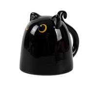 I-TOTAL® - Tazza in Ceramica Up & Down, tazza reversibile (BLACK CAT) 300 ml