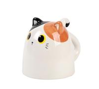 I-TOTAL® - Tazza in Ceramica Up & Down, tazza reversibile (ORANGE CAT) 300 ml