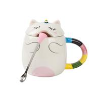 I-TOTAL® - Tazza per caffè e tè unica, Cucchiaio con design a lingua divertente,regalo perfetto per bambini e adulti UNICORN,400 ml
