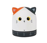 I-TOTAL® -Timer da Cucina analogico con ring finale a 360°, a Forma di Animale, Conto alla Rovescia 60 Minuti Allarme Rotante a Contaminuti da Cucina (ORANGE CAT)