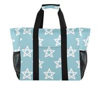 I totalizzatori blu semplici di utilità delle stelle pieghevoli con la borsa di totalizzatore della tela dei compartimenti, semplici stelle blu, 1 size, Moda