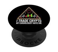 I Trade Crypto - Il mio cardiologo mi odia - Grafico Battito cardiaco PopSockets PopGrip Adesivo