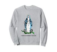 I Tread Where I Please Mary Calpestando Snake Religious Felpa